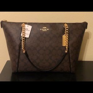 Coach Ava Chain Tote in signature canvas